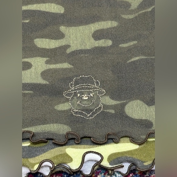 Y2K 2006 Disney Winnie The Pooh Camo Mesh Layer Tank Top Girls 10/12 Lettuce Hem - Picture 6 of 8